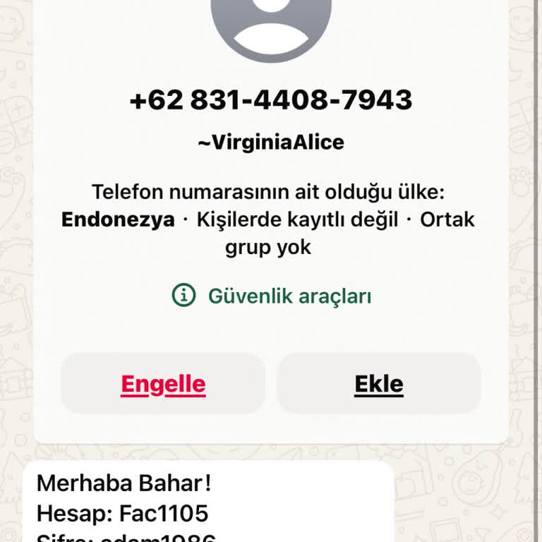 WhatsApp Yabancıdan WhatsApp Üzerinden Mesaj