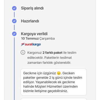 Sürat Kargo Firmasının Ürünü Teslim Etmeyişi