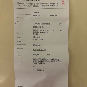 Calvin Klein Calvin Clean Mağazası Kusurlu Ürünün Değişim Ve İadesini Yapmıyor.