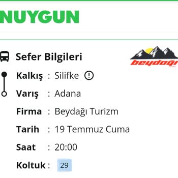 Beydağı Turizm Beydağı Malatya Turizm Sefer Saati