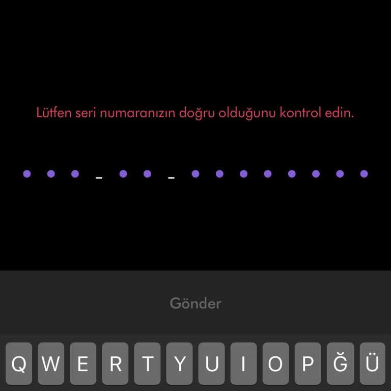Dyson Seri No Kabul Etmiyor