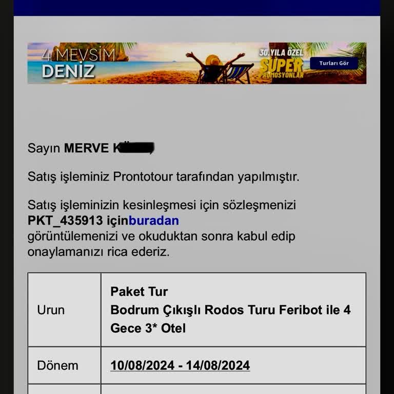 10-14 Ağustos Pronto Tour Bodrum Kalkışlı Rodos Turu