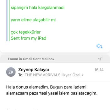 New Arrivals Ürünü Göndermedi Ve Para İadesi De Yapmadı