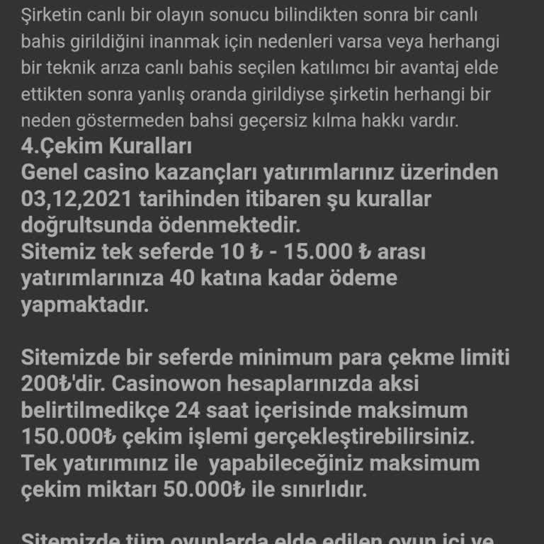 Casinowon Haksız Para Çekim Kısıtlaması Ve Hesap Kapatma