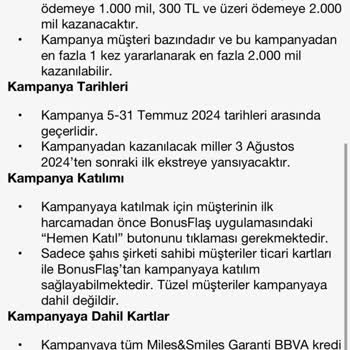 Garanti BBVA BonusFlaş Miles&Smiles Mil Kazanımı