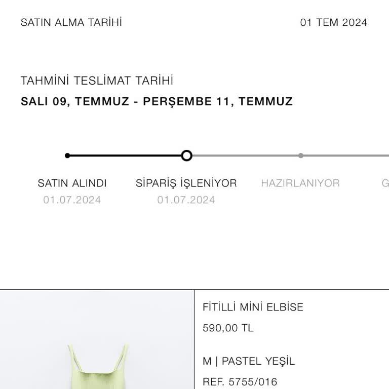 Zara Siparişim Hala Kargolanmıyor