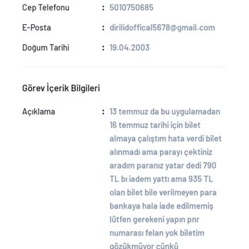 TCDD İade İşlemlerinde Yaşanan Sorun Ve İlgisizlik