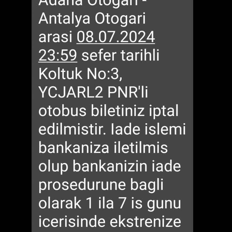 Obilet Para İadesi Talebi Ödenmiyor