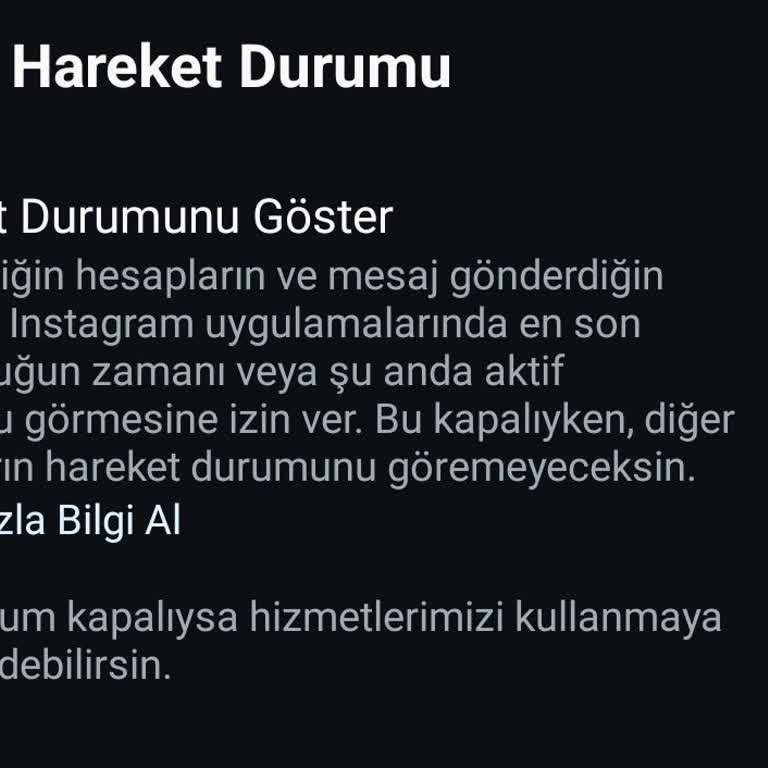 Instagram Hareket Durumu Sorunu