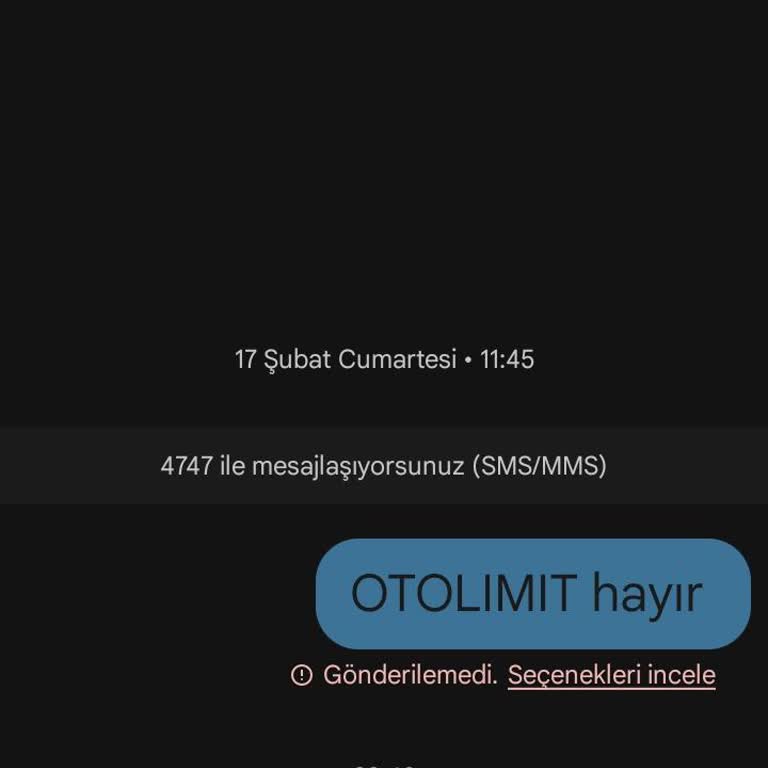 Ziraat Bankası 4747'ye SMS Gitmiyor