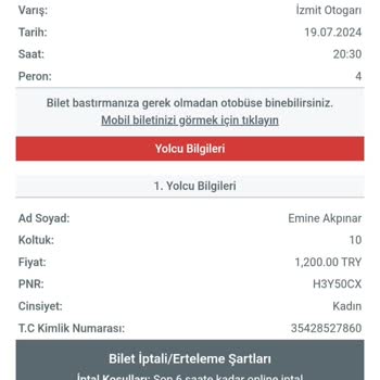 Lüks Adana Aynı Koltuk Numarasını Birden Fazla Kişiye Satılması