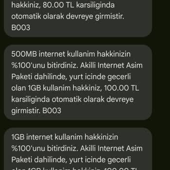 Vodafone Aşım Paketi Mağduriyeti