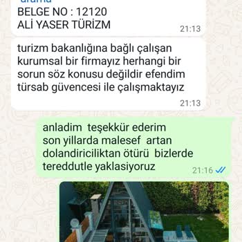 Yaser Turizm Bungalov Kiralama Sürecinde Yaşadığım Olumsuz Deneyim