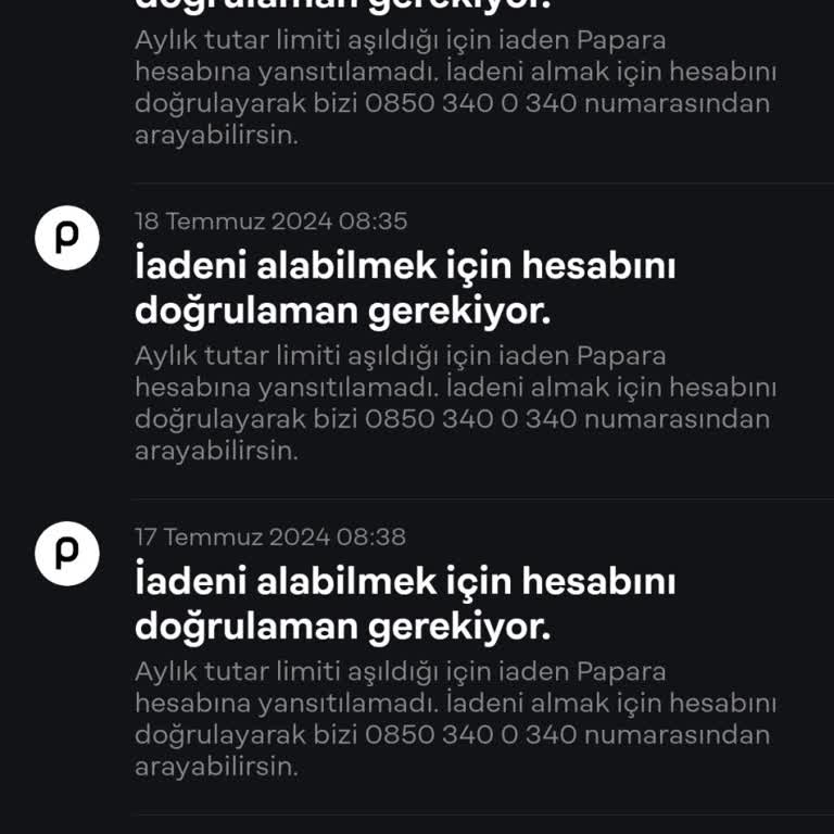 Papara Uygulama Çöp Hesap Onaylamıyor