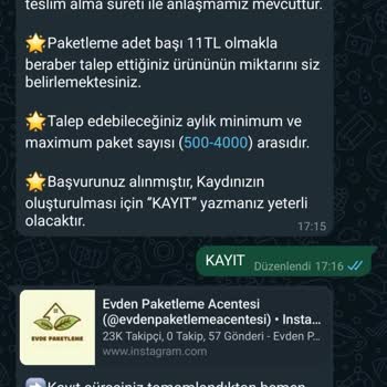 Evde Ekişi Paketleme Paketleme Ek İş.com.tr