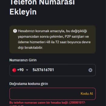 Binance Telefon Numaramı Değiştirdiğim Halde Onay Kodu Eski Numaraya Geliyor.