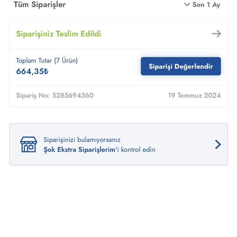 Cepte Şok Teslim Edilmeyen Sipariş