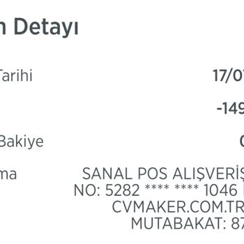 Cvmaker.com.tr Para İadesi İstiyorum