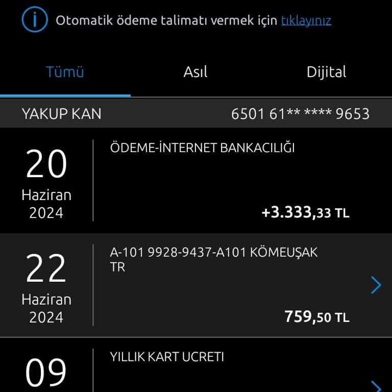 Yapı Kredi Bankası Yıllık Kart Ücreti