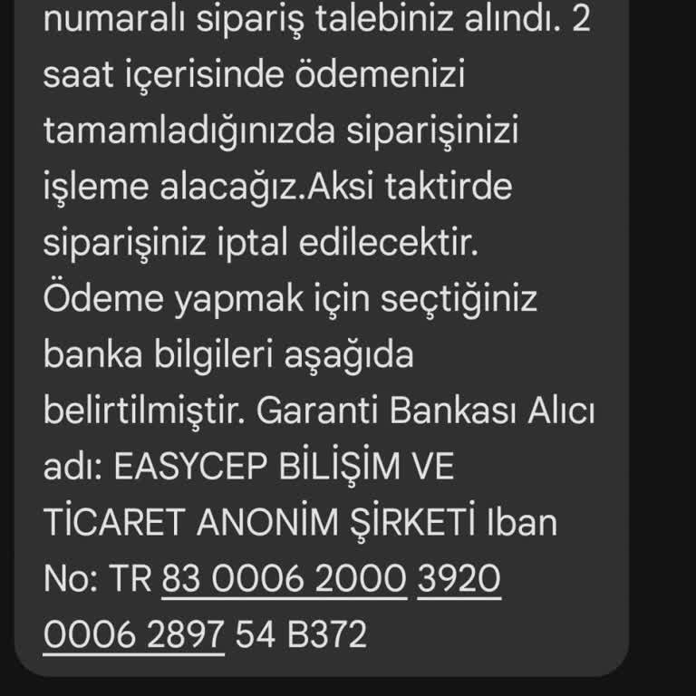 EasyCep Sipariş İptali Parası Yatmıyor
