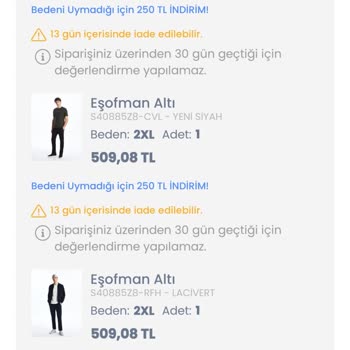 LCW 180 Günde İade Almıyor