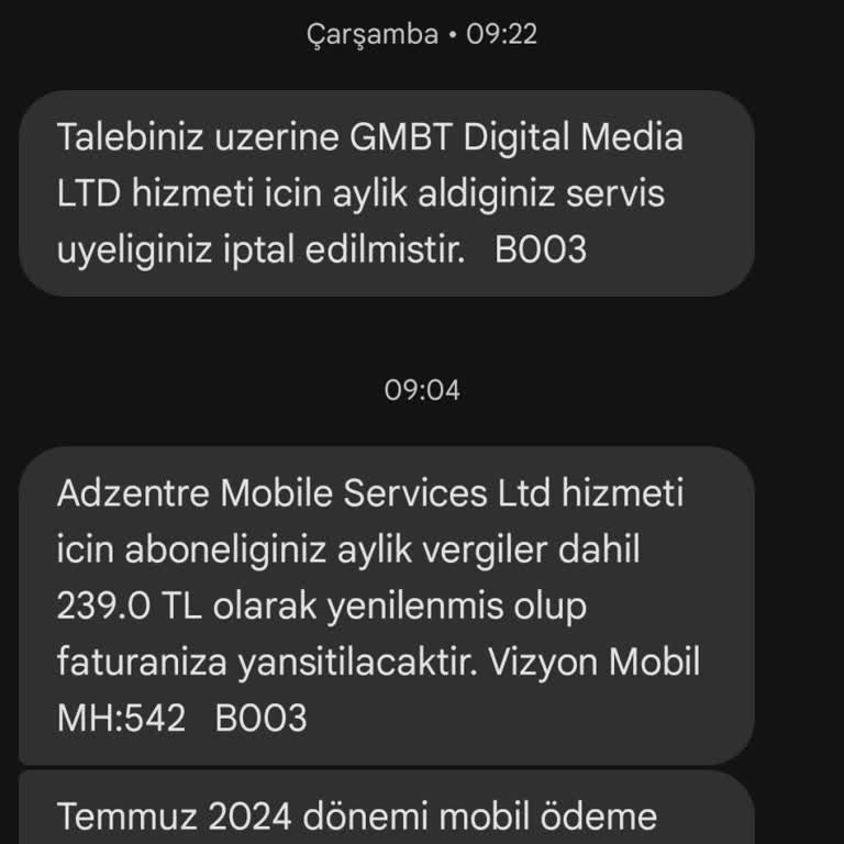 VizyonMobil 5074160896 Numarama Bilgim Dışında Abonelik Yapılması