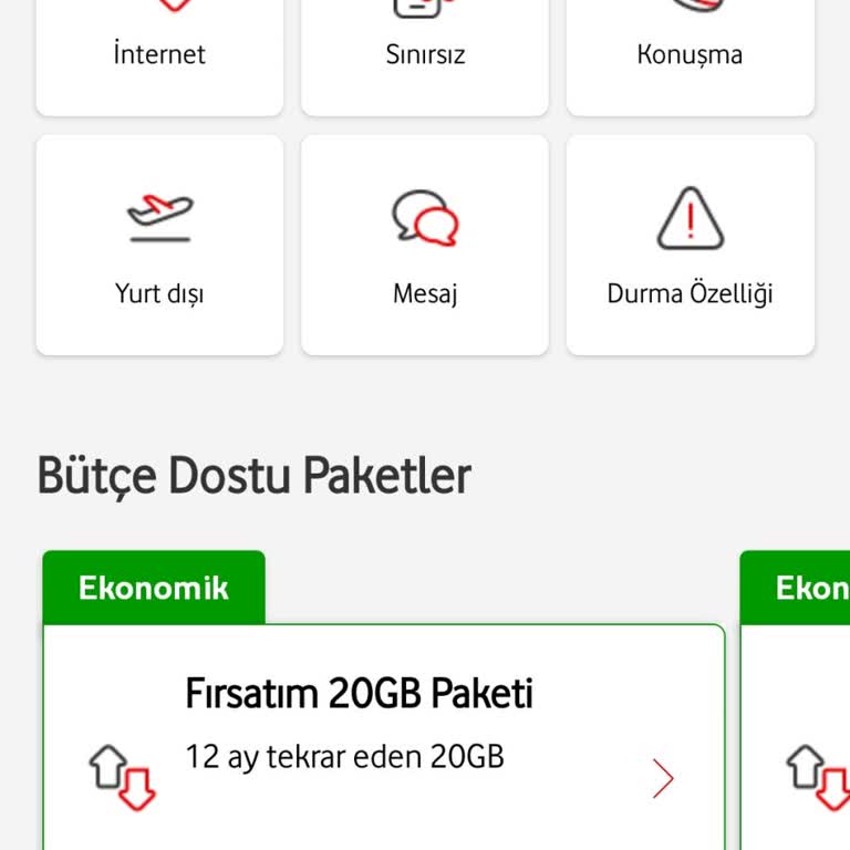Vodafone FreeZone Sınırsız İnternet Kullanılmıyor