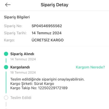 Sürat Kargo Da Ürünüm Hareketsiz. Acil Teslimat İstiyorum