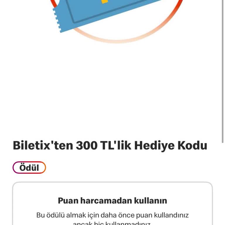 McDonald's Puanlarla Biletix Ödülü Satıp Kullanım Kodunu Göndermiyor