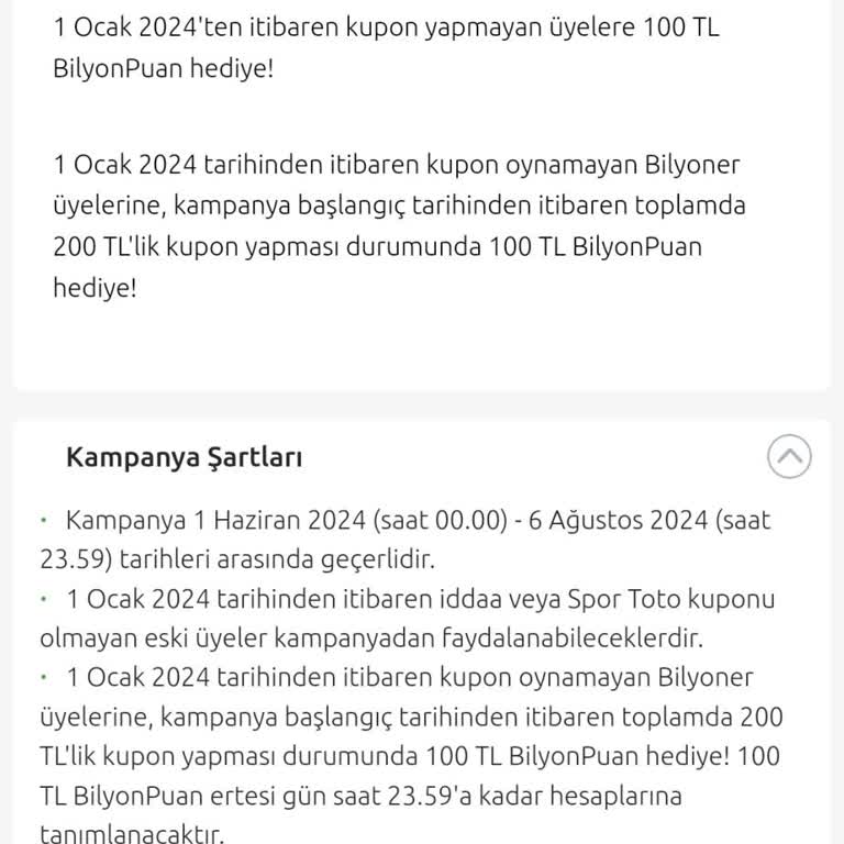 Bilyoner Kampanya Hakkımı Vermiyor