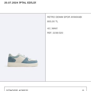 Zara Kendi Kafasına Göre Ürün Gönderim İptalini Yapması