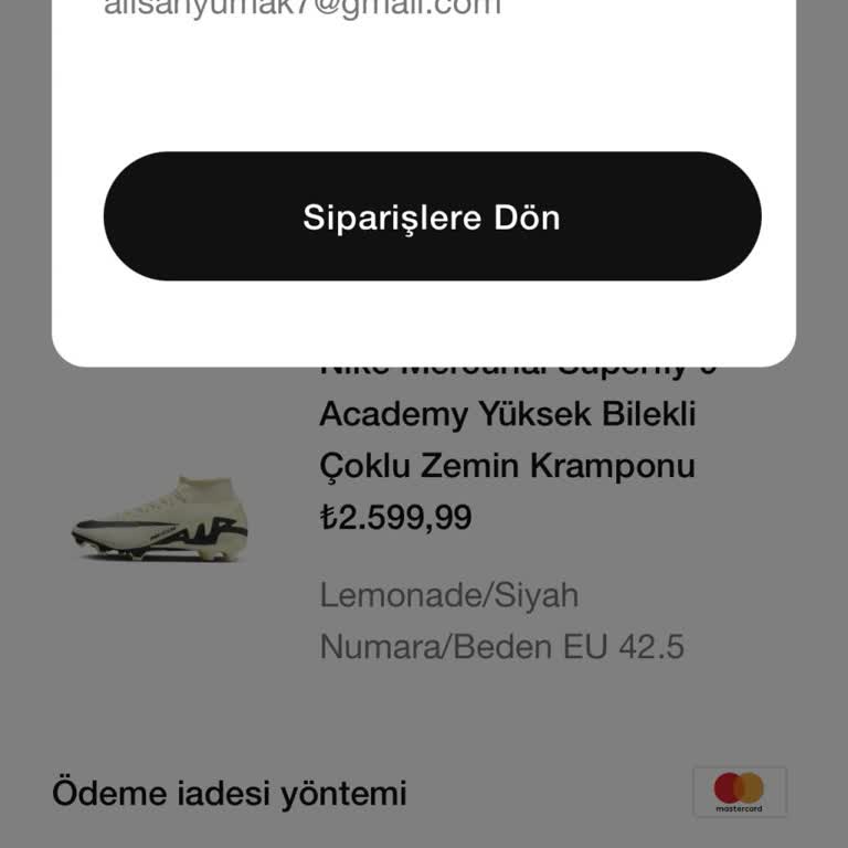Nike İade Etiketini Göndermiyor