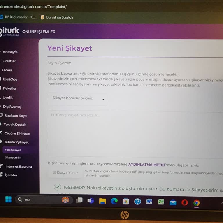 Digiturk Hizmet Vermiyor. Şikayetlere Dönüş Yapmıyor.