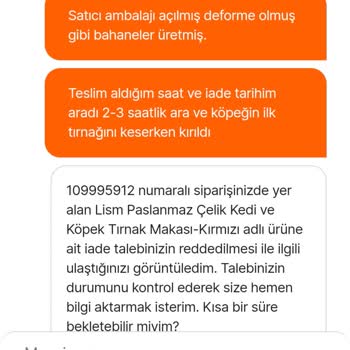 Hepsiburada İlk Kullanışta Kırılan Köpek Tırnak Makası