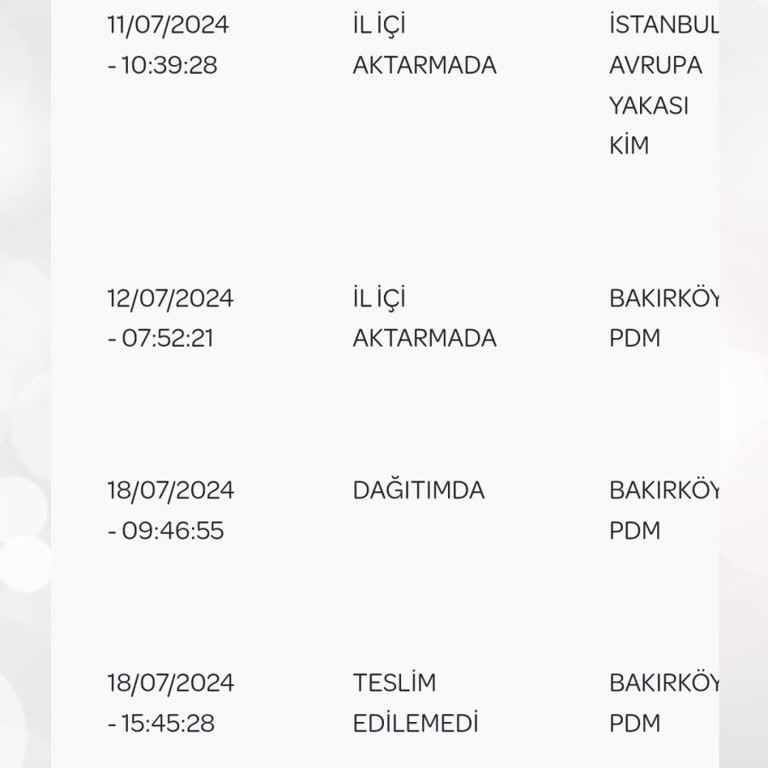 PTT Kargo Bakırköy PTT PDM