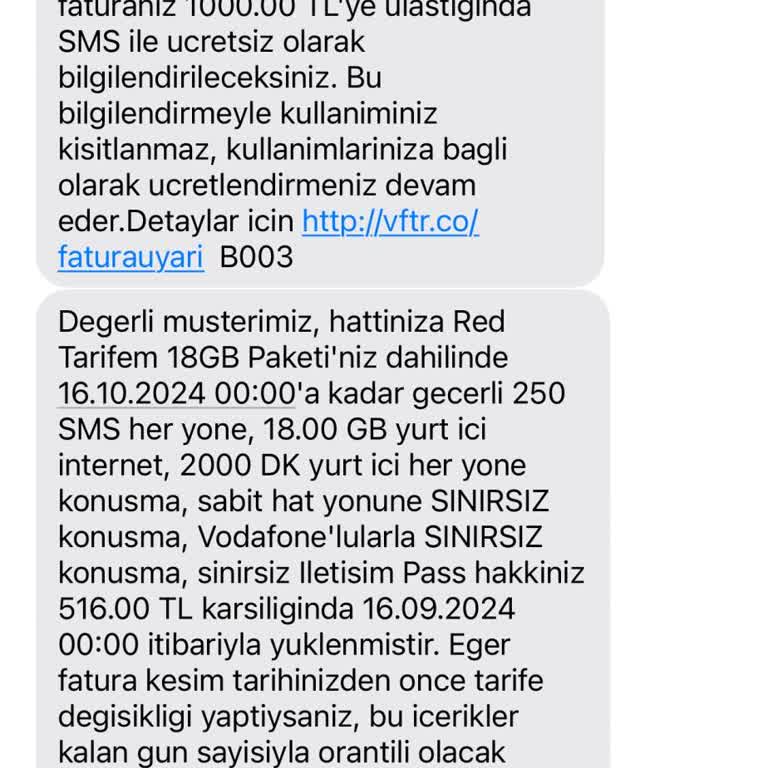 Vodafone Tarife Fiyat Yüksekliği