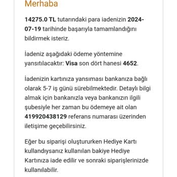 Amazon İptal Edilen Siparişimin İadesi Yapılmadı