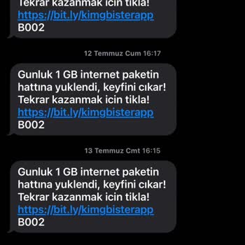 Kim GB İster İnternet Hattıma Yüklenmedi