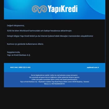 Yapı Kredi Bankası Artı Bakiye Yalanı