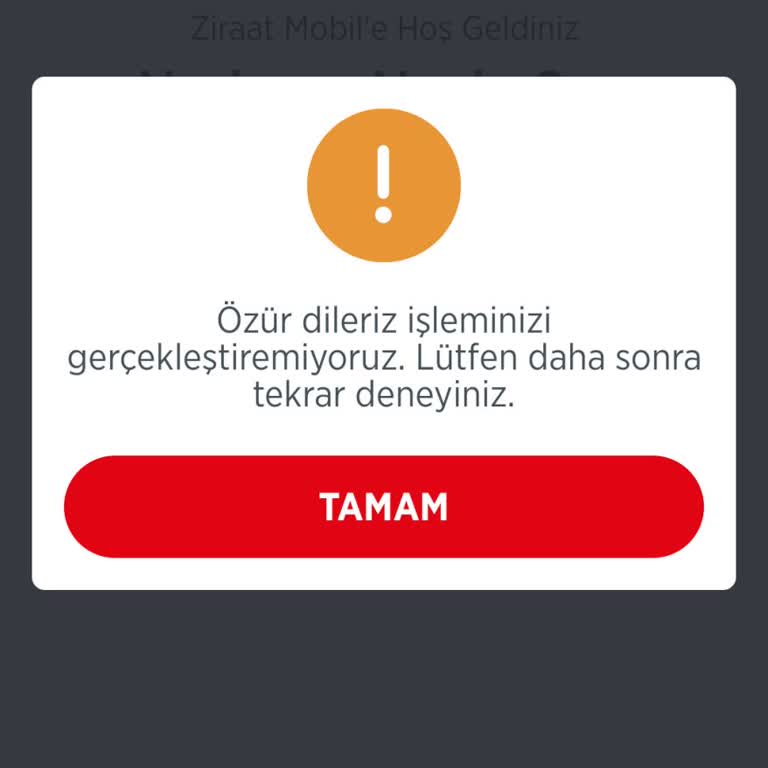 Ziraat Mobil Giriş Yapamıyorum