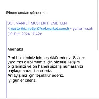 Şok Market Kart İademi Yapmıyor