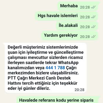 PTT Bank HGS Havale İşlemlerinde Hesaba Para Geçmiyor.