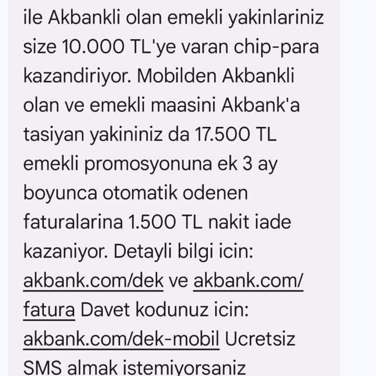 Akbank'TAN Gelen Asılsız Mesaj