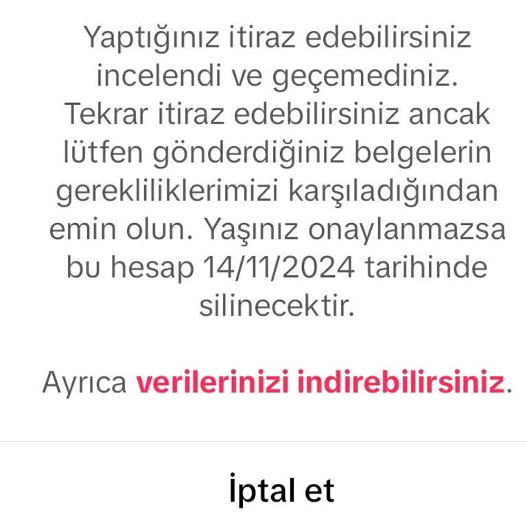 TikTok 15 Yaşındayım Yaşımın 13 Altı Olduğu Gerekçesiyle Hesabım Kapatıldı
