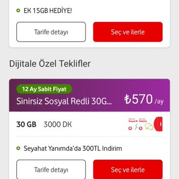 Vodafone Yüksek Tarife Ücretleri.