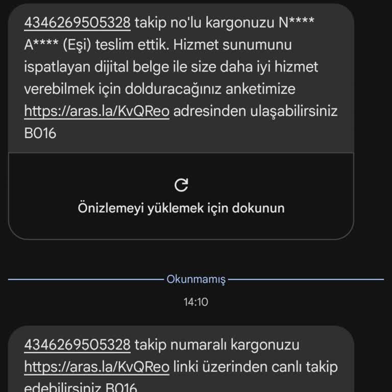 Aras Kargo Teslim Edilmeyen Kargo
