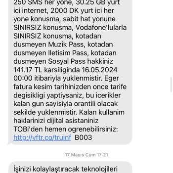 Vodafone 540 TL Fazla Faturalandırması