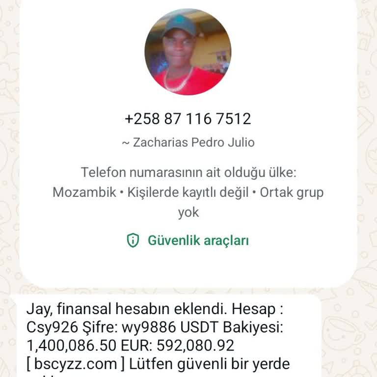 WhatsApp Tanımadığım Numaradan Şüpheli Mesaj
