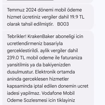 Vodafone İzinsiz Aboneliklere Müsaade Etmiştir.
