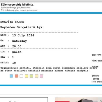 Biletix Suadiye Sahne'de İzleyemediğimiz Oyunun Ücretini İade Etsin.